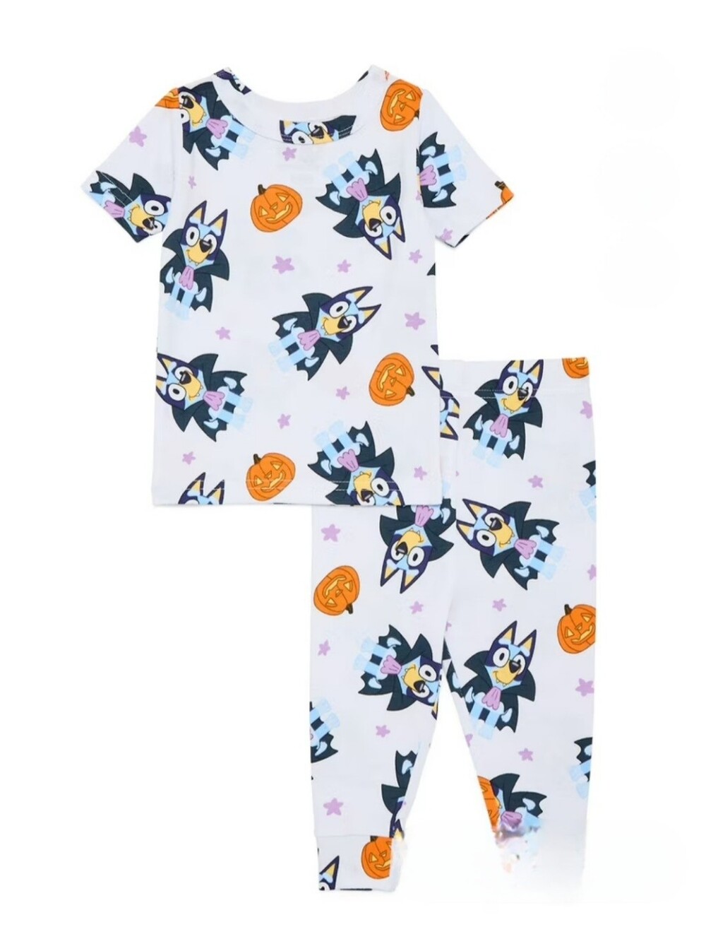 New Bluey Toddler Halloween Vampire & Pumpkin Short-Sleeve Pajama Set Size 5T